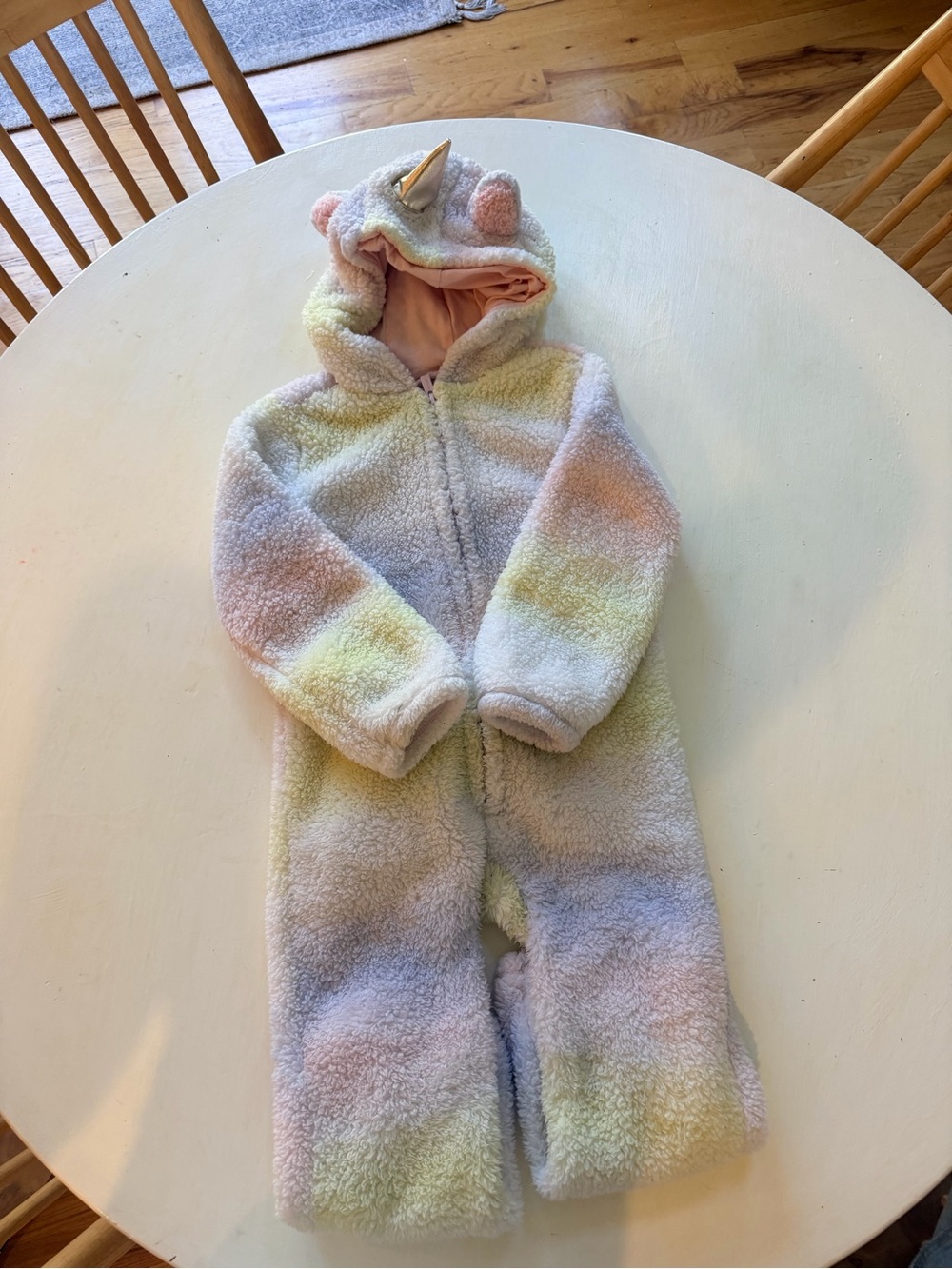 Old Navy Pastel Rainbow Unicorn Fleece One-Piece